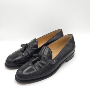 Zanin for Botticelli Black Italian Leather Loafers Tassels Size 10